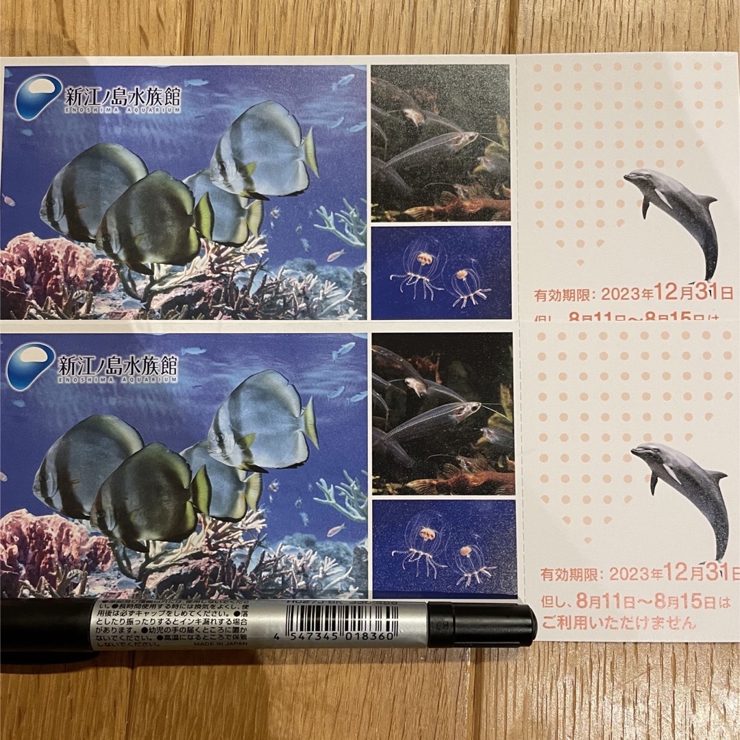 新江ノ島水族館チケット2枚 チケットの施設利用券(水族館)の商品写真