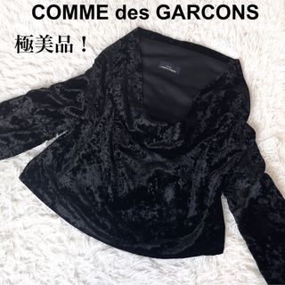 コムデギャルソン(COMME des GARCONS)の【極美品】コムデギャルソン プルオーバー カットソー ベロア ドレープ ブラック(カットソー(長袖/七分))