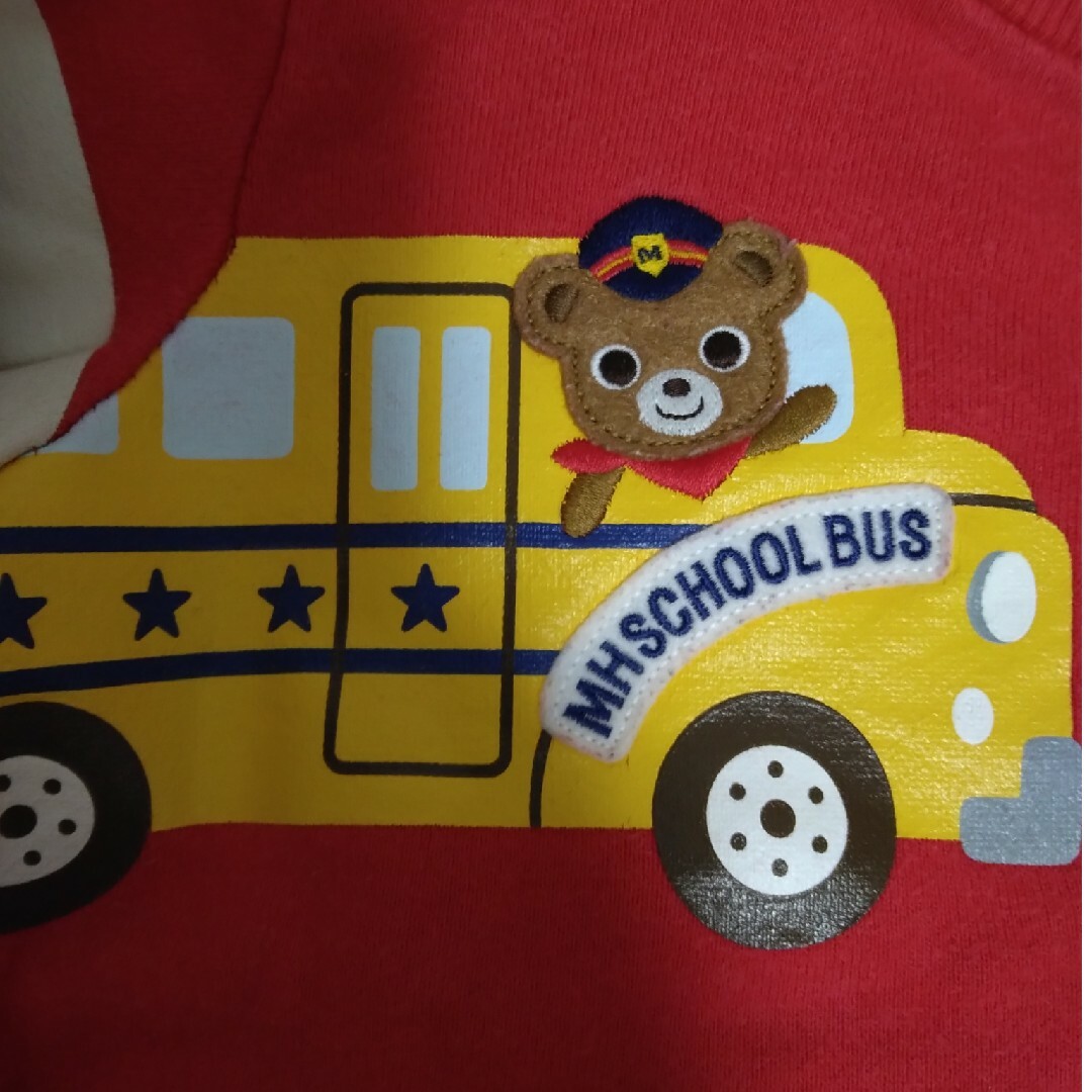 mikihouse(ミキハウス)のミキハウストレーナー赤レッド90バス キッズ/ベビー/マタニティのキッズ服女の子用(90cm~)(Tシャツ/カットソー)の商品写真