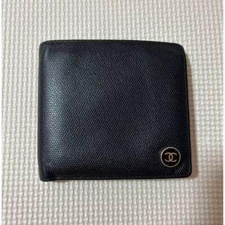 【美品！】CHANEL/オールドシャネル ココボタン 2つ折り財布 黒