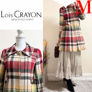 Lois CRAYON  ウールチェックコート　M サイズ