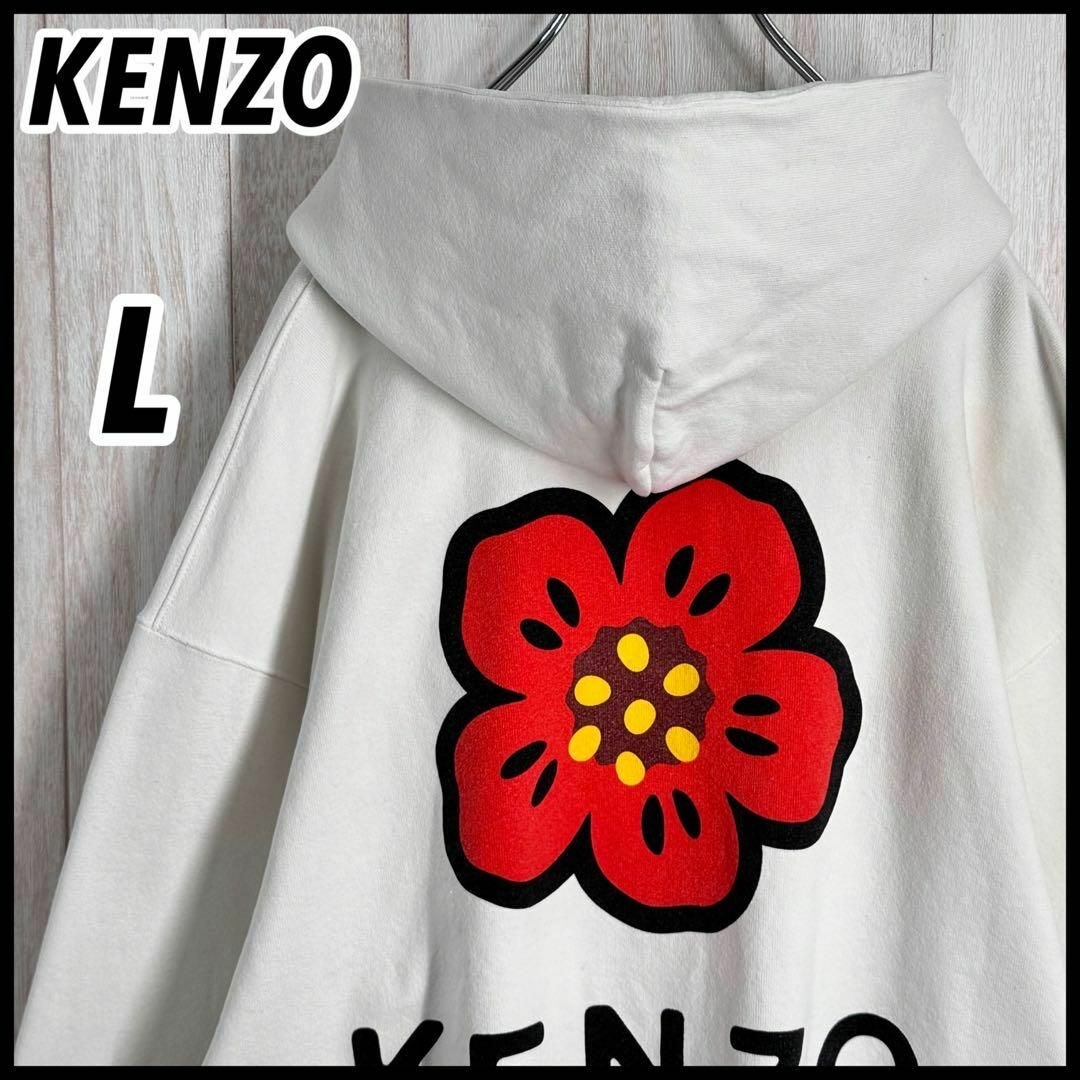 【即完売モデル】KENZO ニゴー フラワーロゴ プリント パーカー 人気L