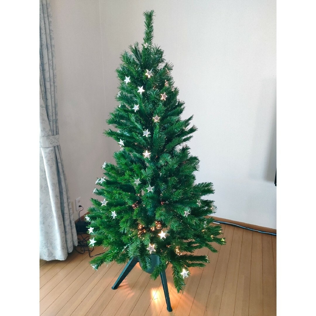 クリスマスツリー (光ファイバーツリー) 飾り物付 6