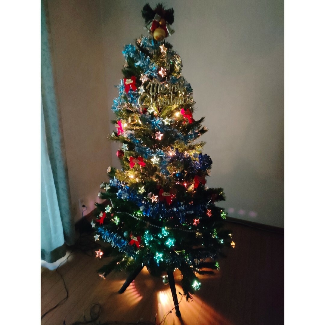 クリスマスツリー (光ファイバーツリー) 飾り物付 7