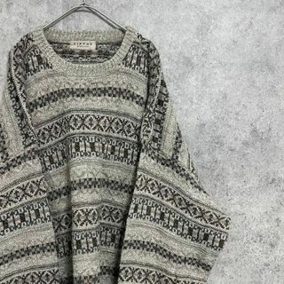 90s vintage 総柄ニット メンズ 古着 個性派の通販|ラクマ