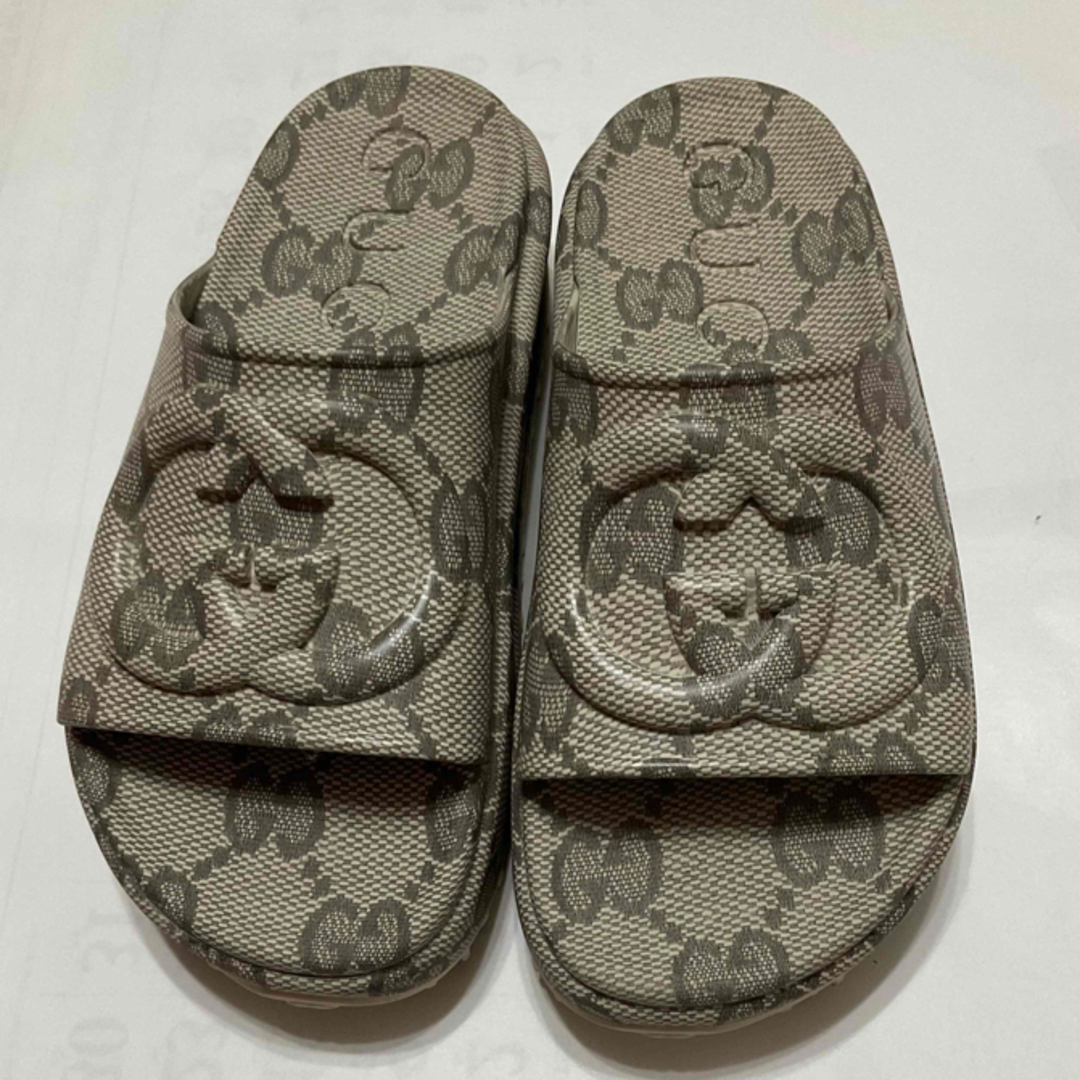 Gucci(グッチ)の本物希少　GUCCIスライドサンダル　GG柄　34 レディースの靴/シューズ(サンダル)の商品写真