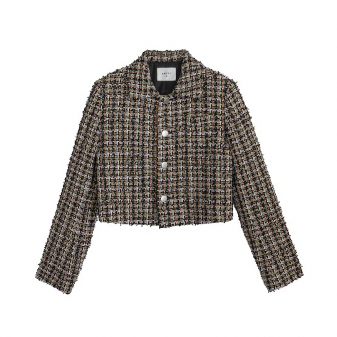 Ameri VINTAGE(アメリヴィンテージ)のAmeri PLAYFUL TWEED JACKET アメリ　ジャケット レディースのジャケット/アウター(ノーカラージャケット)の商品写真