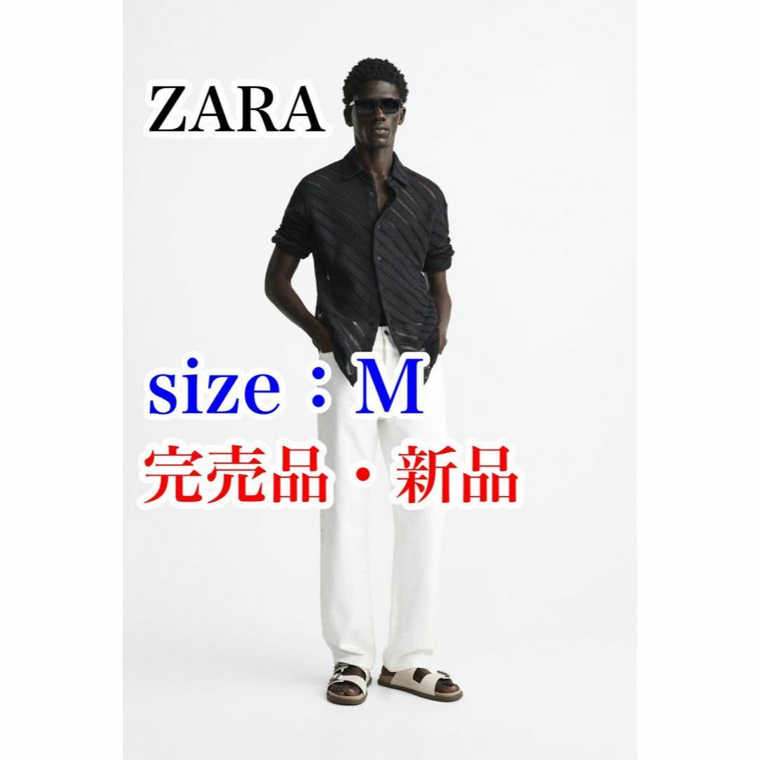 【送料無料・完売品・新品】ZARA　テクスチャークロシェシャツ　Mサイズ　レース | フリマアプリ ラクマ