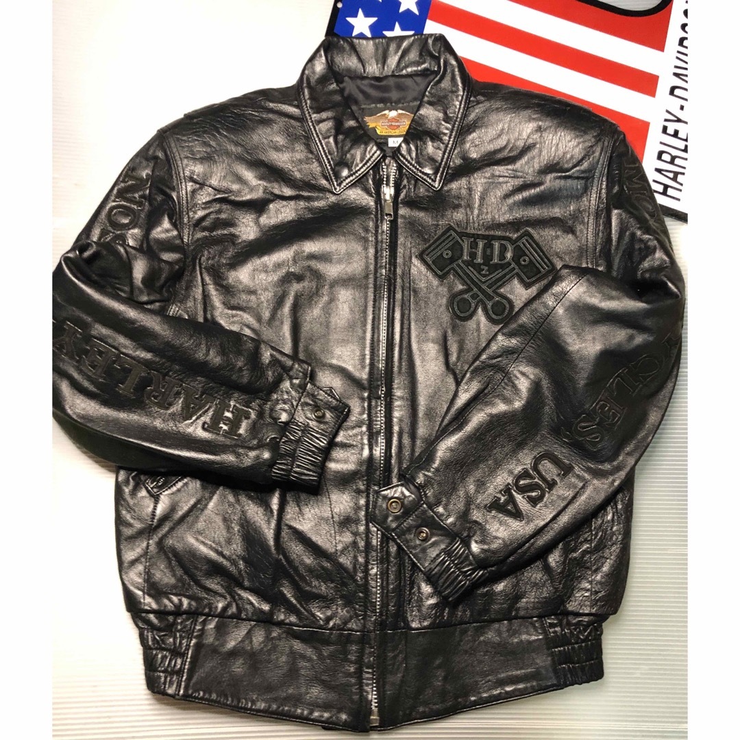 Harley Davidson - 【稀少!全面刺繍!入手困難】美品羊革ハーレー Harley Davidson - 【稀少!全面刺繍!入手困難】美品羊革ハーレー