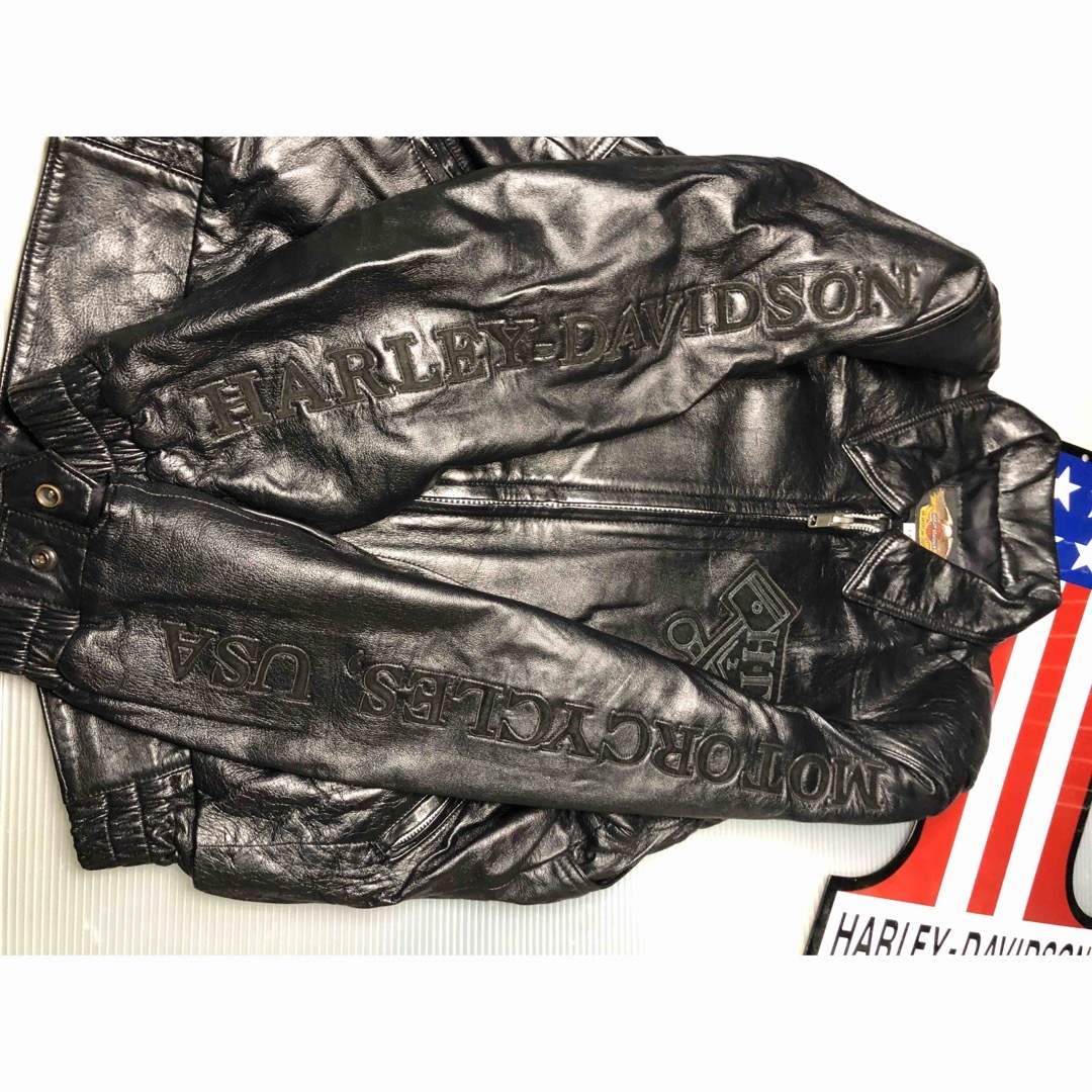 Harley Davidson - 【稀少!全面刺繍!入手困難】美品羊革ハーレー Harley Davidson - 【稀少!全面刺繍!入手困難】美品羊革ハーレー