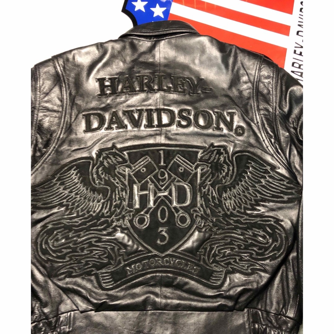 Harley Davidson - 【稀少!全面刺繍!入手困難】美品羊革ハーレー Harley Davidson - 【稀少!全面刺繍!入手困難】美品羊革ハーレー