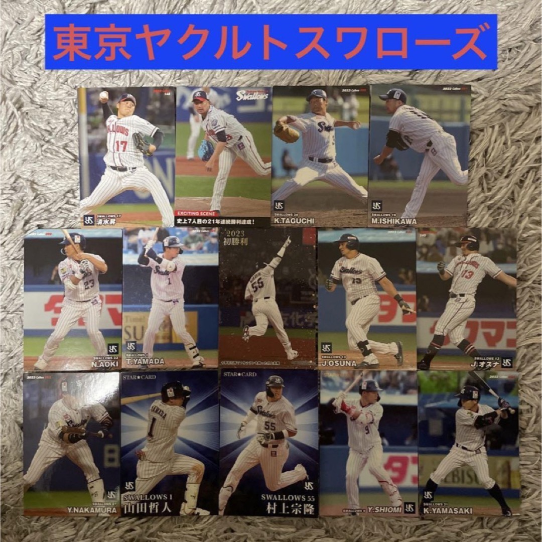 東京ヤクルトスワローズ(トウキョウヤクルトスワローズ)のプロ野球チップスカード　東京ヤクルトスワローズ　14枚セット エンタメ/ホビーのタレントグッズ(スポーツ選手)の商品写真