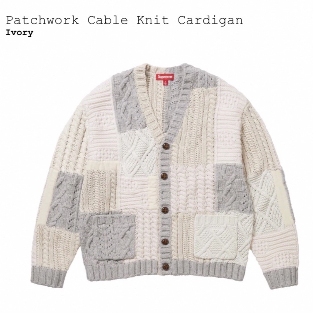 メンズSupreme Patchwork Cable Knit Cardigan XL - カーディガン