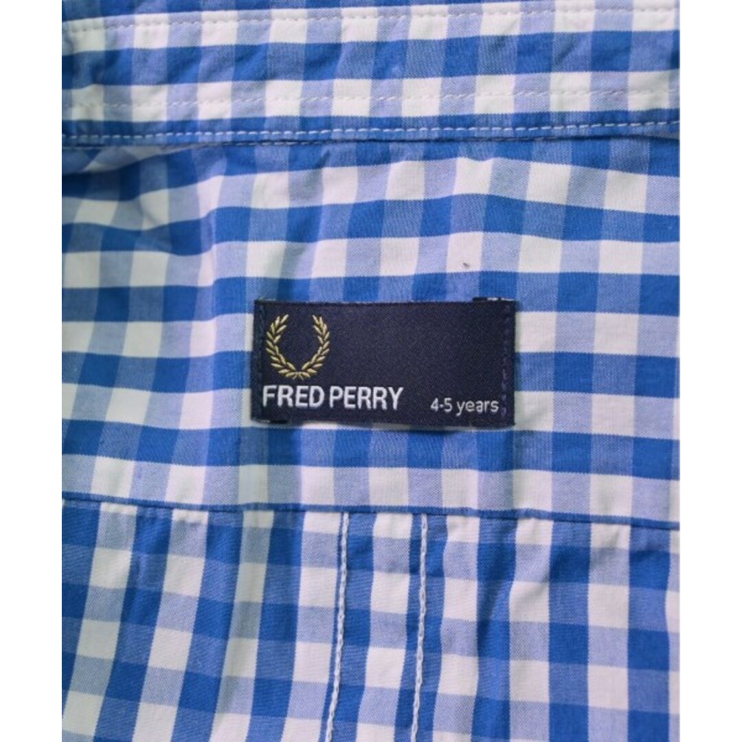 FRED PERRY(フレッドペリー)のFRED PERRY フレッドペリー シャツ 110 青x白(ギンガムチェック) 【古着】【中古】 キッズ/ベビー/マタニティのキッズ服女の子用(90cm~)(ブラウス)の商品写真