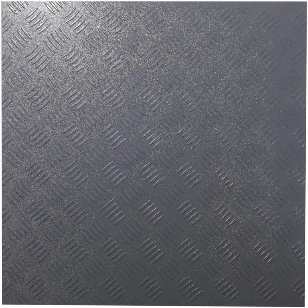 【色: スモークグレー】ISL チェッカープレートタイル PVC製縞鋼板 スモー