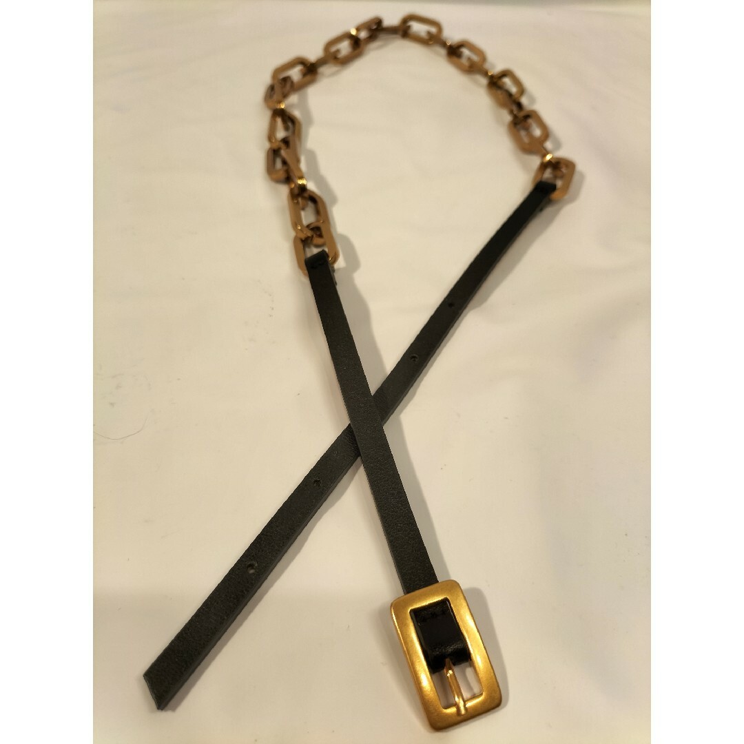 【極美品】メゾンボワネ 高級レザーベルト チェーンベルト 本革 24200円