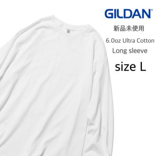 ギルタン(GILDAN)の【ギルダン】新品未使用 ウルトラコットン 無地 長袖Tシャツ ホワイト L(Tシャツ/カットソー(七分/長袖))