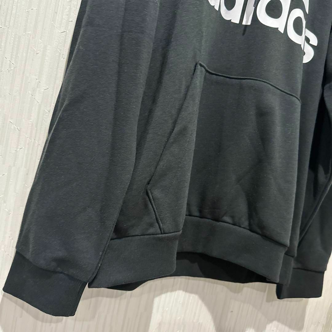 adidasアディダス スウェット ビッグロゴパーカー ブラックメンズM 新品