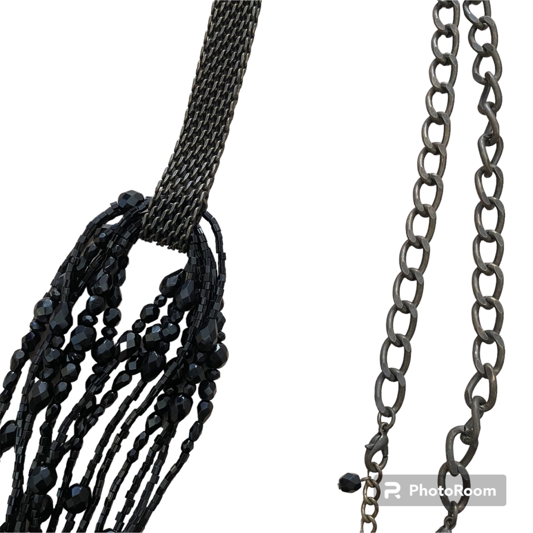 AGOSTO SHOP(アゴストショップ)の美品✨AGOSTOSHOP アゴストショップ ブラック チェーンネックレス レディースのアクセサリー(ネックレス)の商品写真
