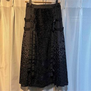 ウォール(WALL)のrurumu: 19AW side pleats long skirt BLK(ロングスカート)