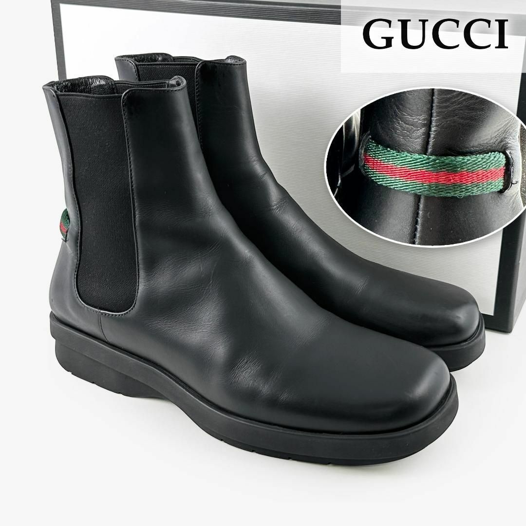 Gucci - ☆美品☆グッチ GUCCI サイドゴアブーツ シェリーライン 黒