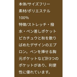 ポケモン　プロント　ポケモンオリジナルエプロン　新品未開封品