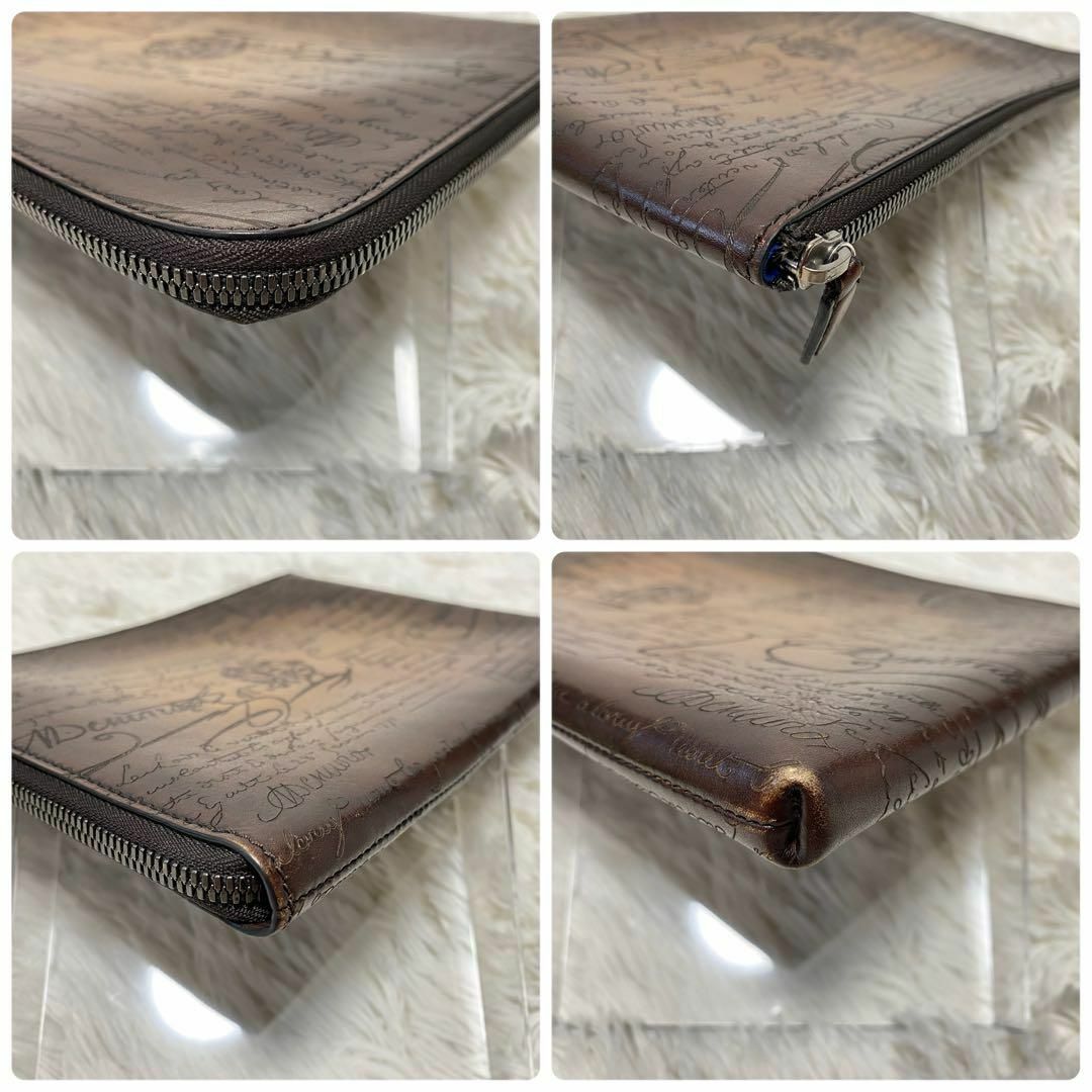 希少✨ BERLUTI ニノGM カリグラフィ レザー クラッチバッグ ブラウン