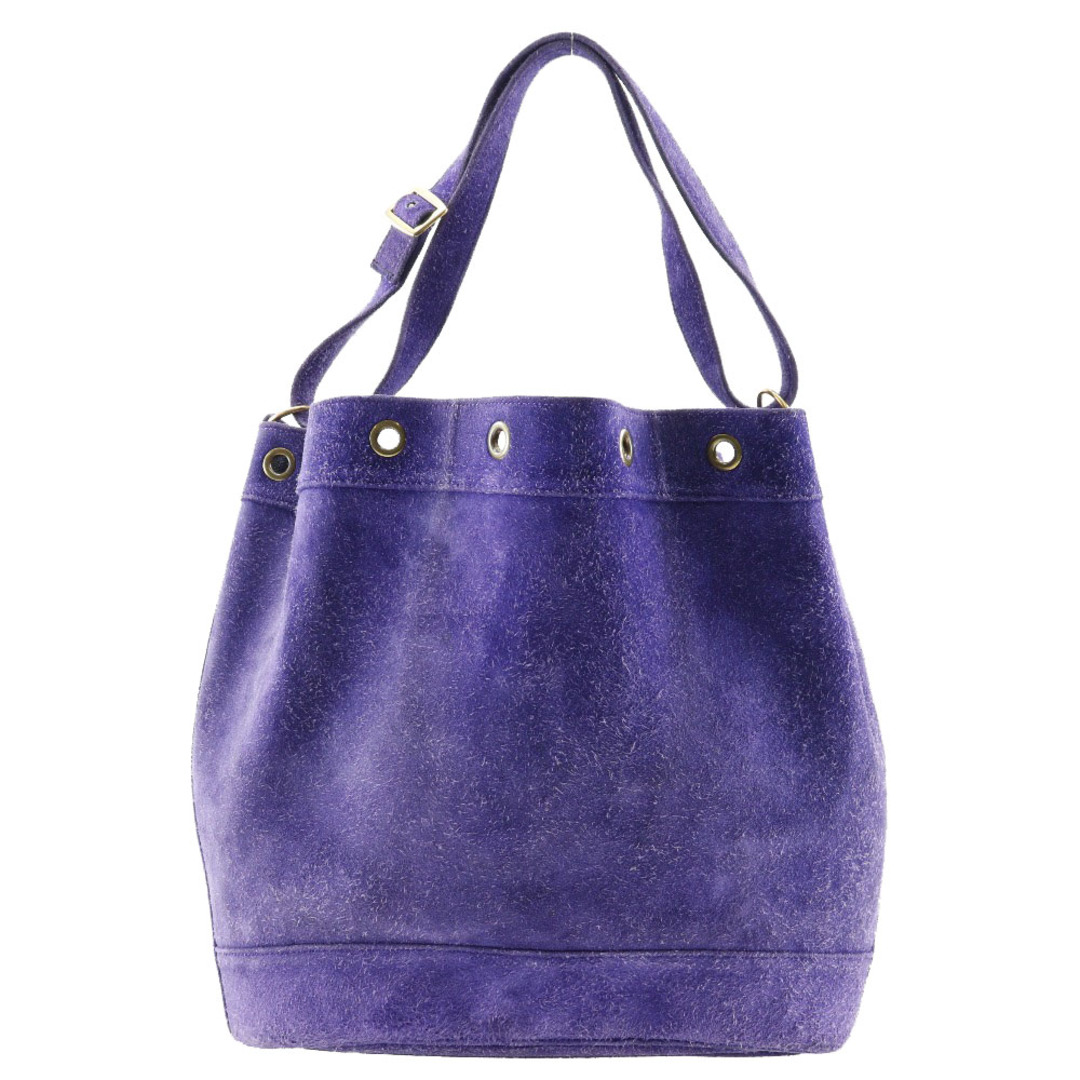 【HERMES】エルメス マーケットGM スウェード 紫 〇L レディース ショルダーバッグ巾着バッグタイプ
