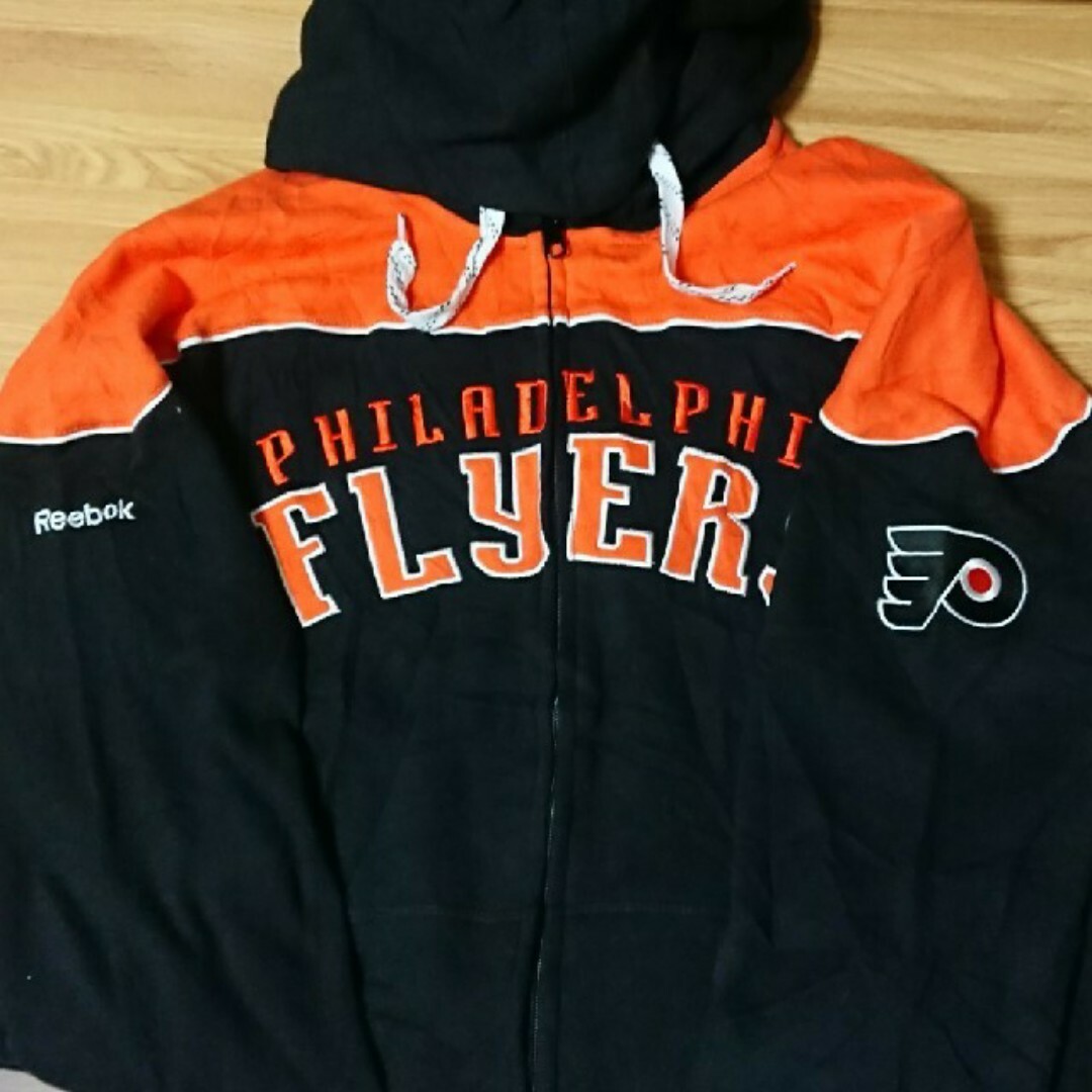 Reebok - NHL フライヤーズ フルジップパーカー 刺繍ロゴ 古着