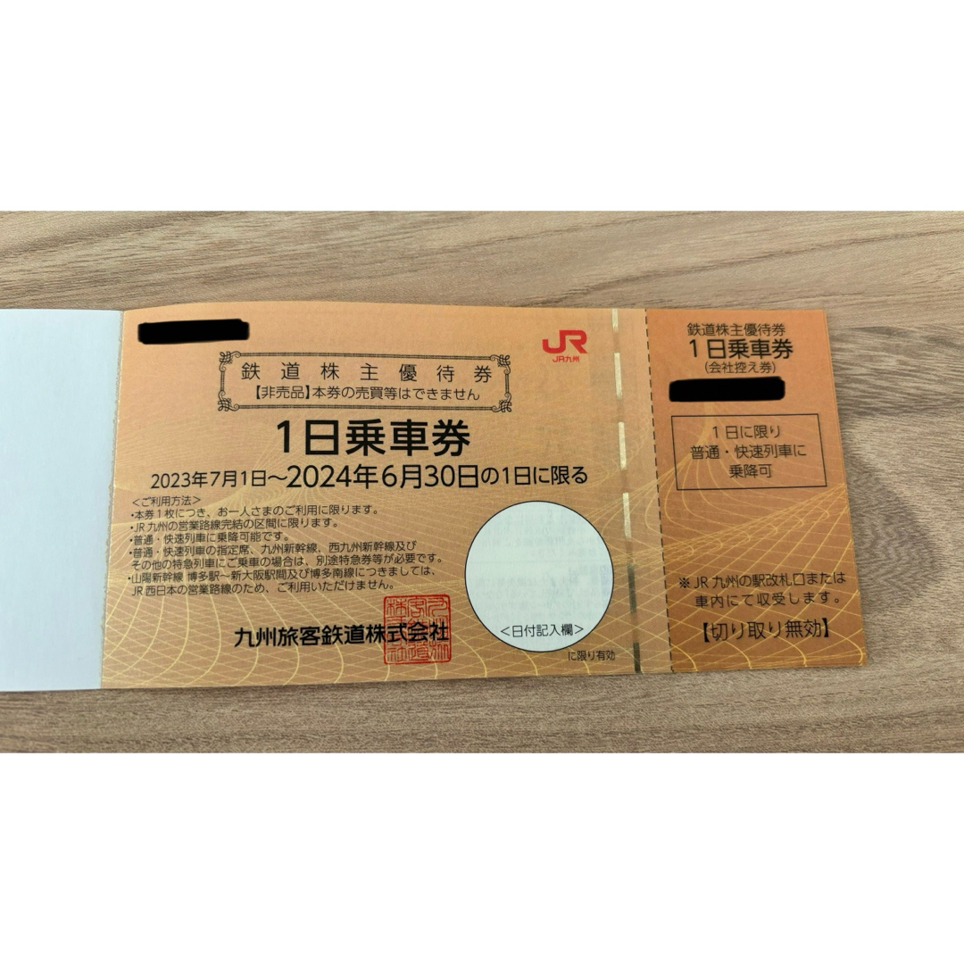 JR九州 株主優待(1日乗車券)4枚 1