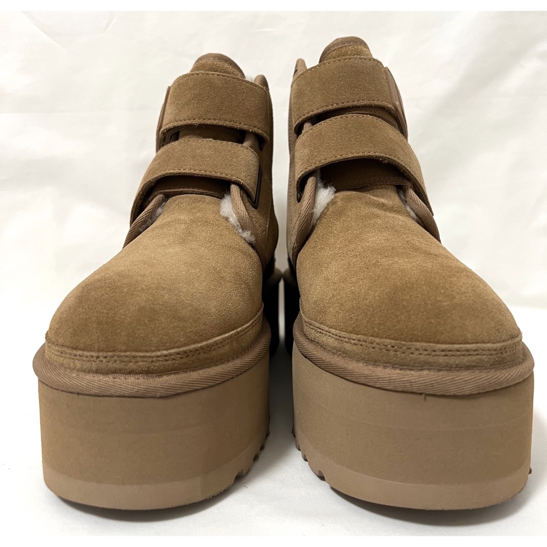 24 ugg ブーツ ニューメルプラットフォーム 厚底 チェルシー 茶色
