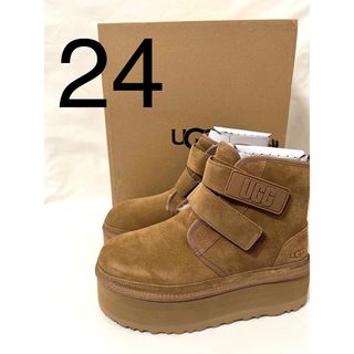 アグ(UGG)の24 ugg ブーツ ニューメルプラットフォーム 厚底 チェルシー 茶色(ブーツ)