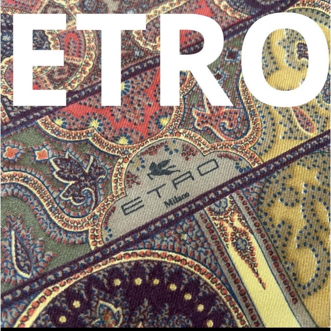 美品！ETRO  エトロ 超大判スカーフ スカーフ ウール&シルク製 ペイズリーファッション小物