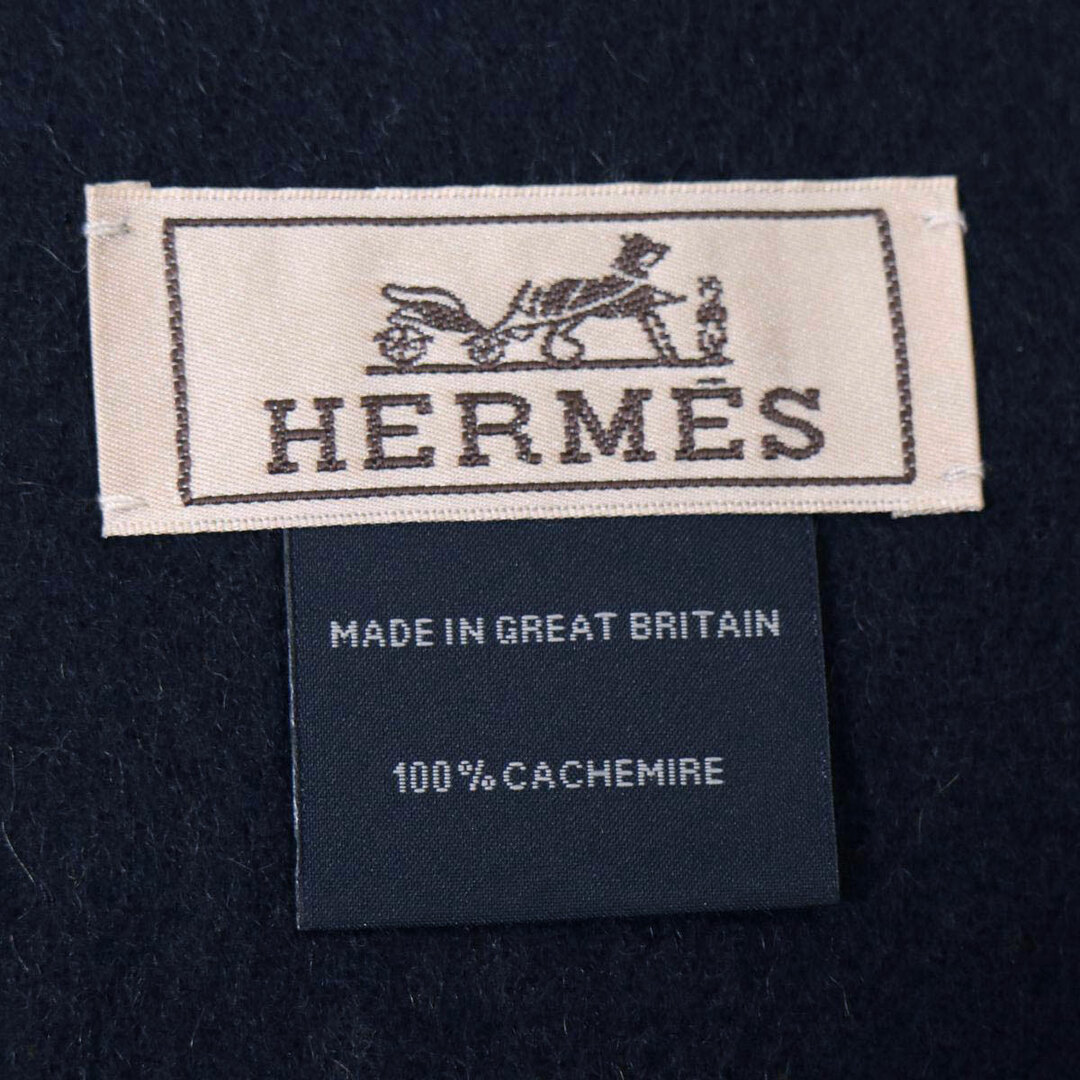 エルメス カシミヤ マフラー ユニセックス ブラウン ネイビー HERMES [未使用品]  【アパレル・小物】 5