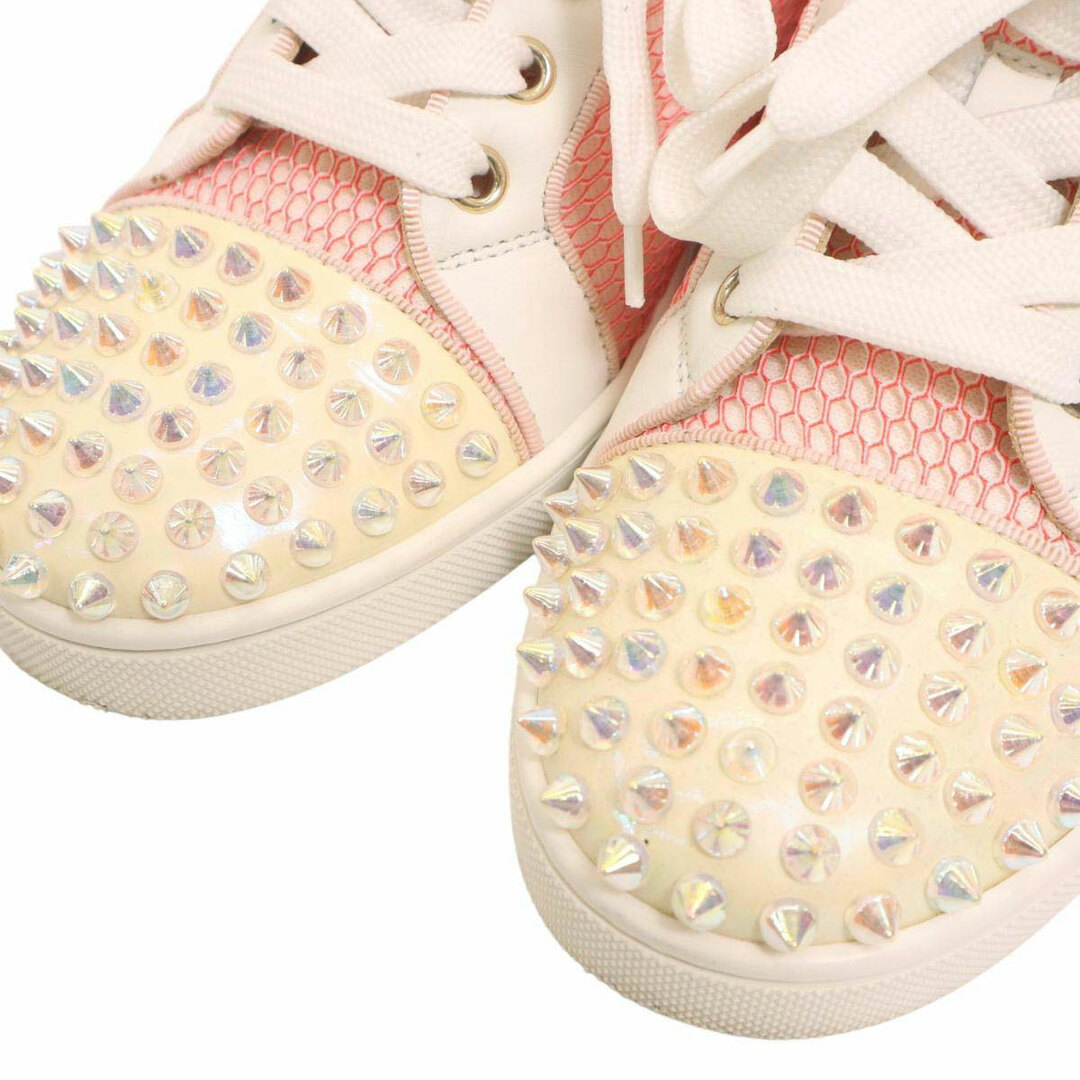 クリスチャンルブタン ルイスジュニア オーロラ スパイク スニーカー レディース ホワイト レッド Christian Louboutin 【中古】 【アパレル・小物】