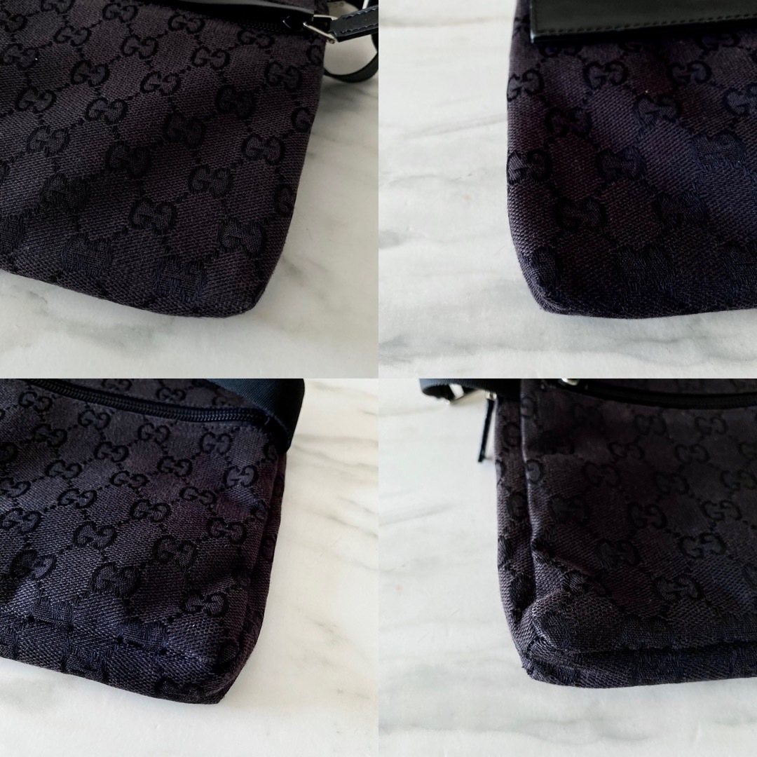 極美品 GUCCI グッチ GG柄 レザーウエストバッグ-