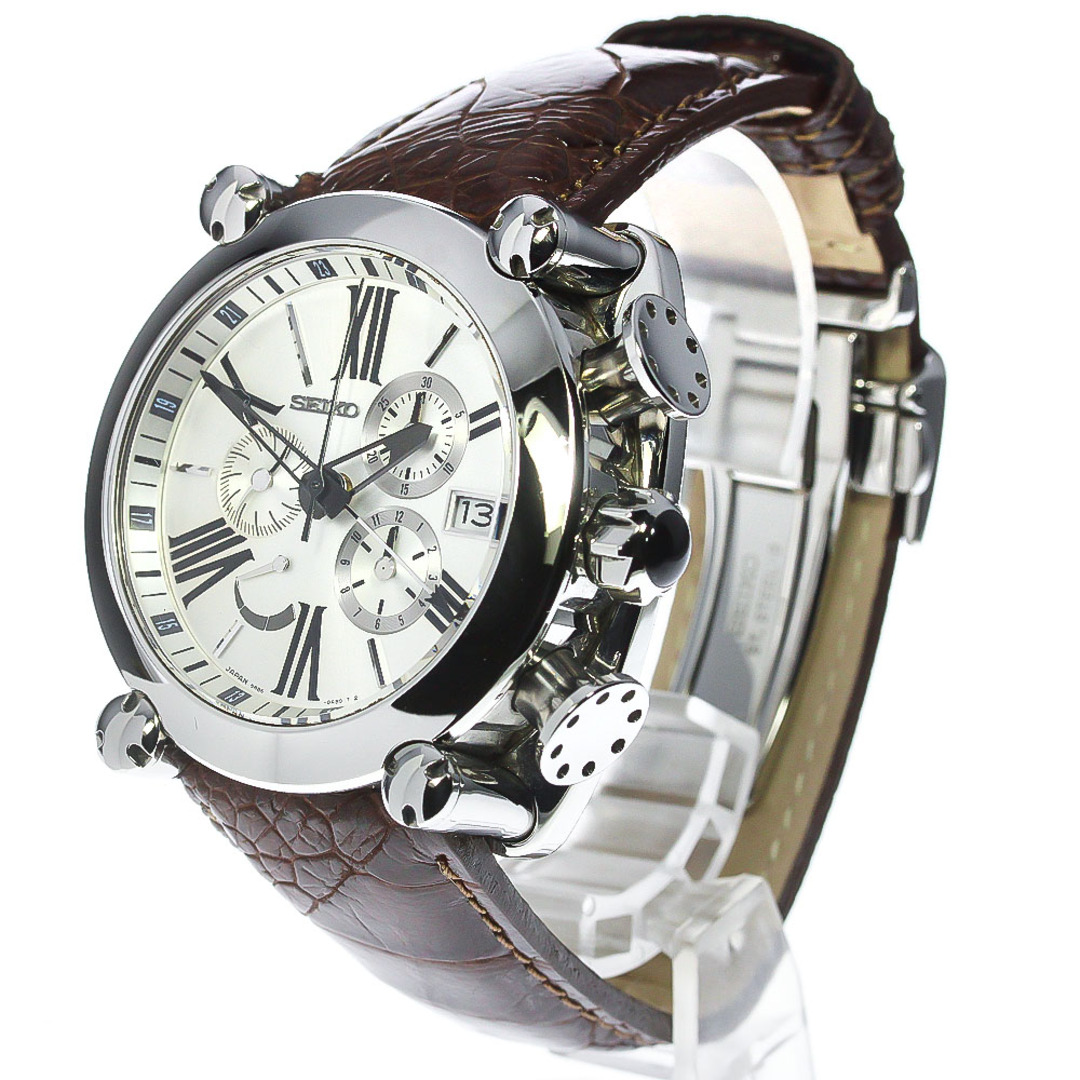 SEIKO(セイコー)のセイコー SEIKO SBLA025/5R86-0AB0 ガランテ クロノグラフ パワーリザーブ スプリングドライブ メンズ 良品 箱・保証書付き_773566 メンズの時計(腕時計(アナログ))の商品写真