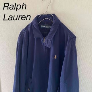 ポロラルフローレン(POLO RALPH LAUREN)のRalphLaurenラルフローレンスイングトップxlメンズ長袖ネイビー紺Y2K(ブルゾン)