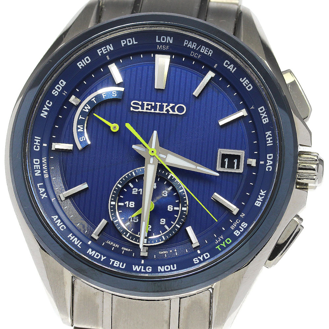 商品の状態ガラスセイコー SEIKO SAGA299/8B63-0AV0 ブライツ ワールドタイム ソーラー電波 メンズ 美品 箱・保証書付き_776982