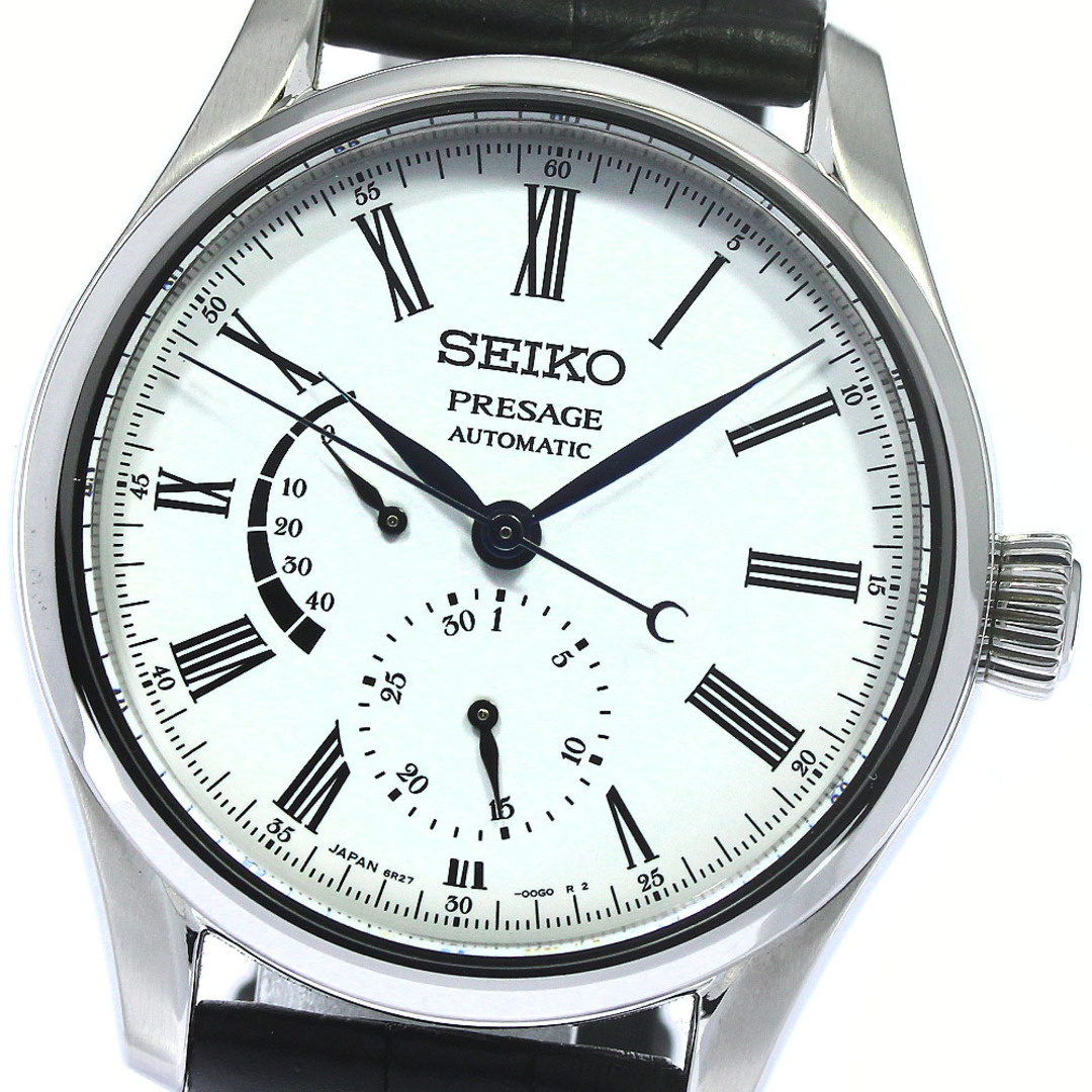 セイコー SEIKO SARW035/6R27-00L0 プレザージュ パワーリザーブ 琺瑯ダイヤル 自動巻き メンズ 極美品 箱・保証書付き_769811