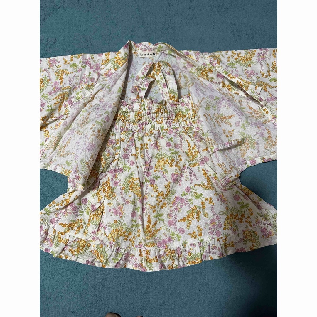 Branshes(ブランシェス)のBRANSHES ボタニカル柄セパレート浴衣 90 キッズ/ベビー/マタニティのキッズ服女の子用(90cm~)(甚平/浴衣)の商品写真