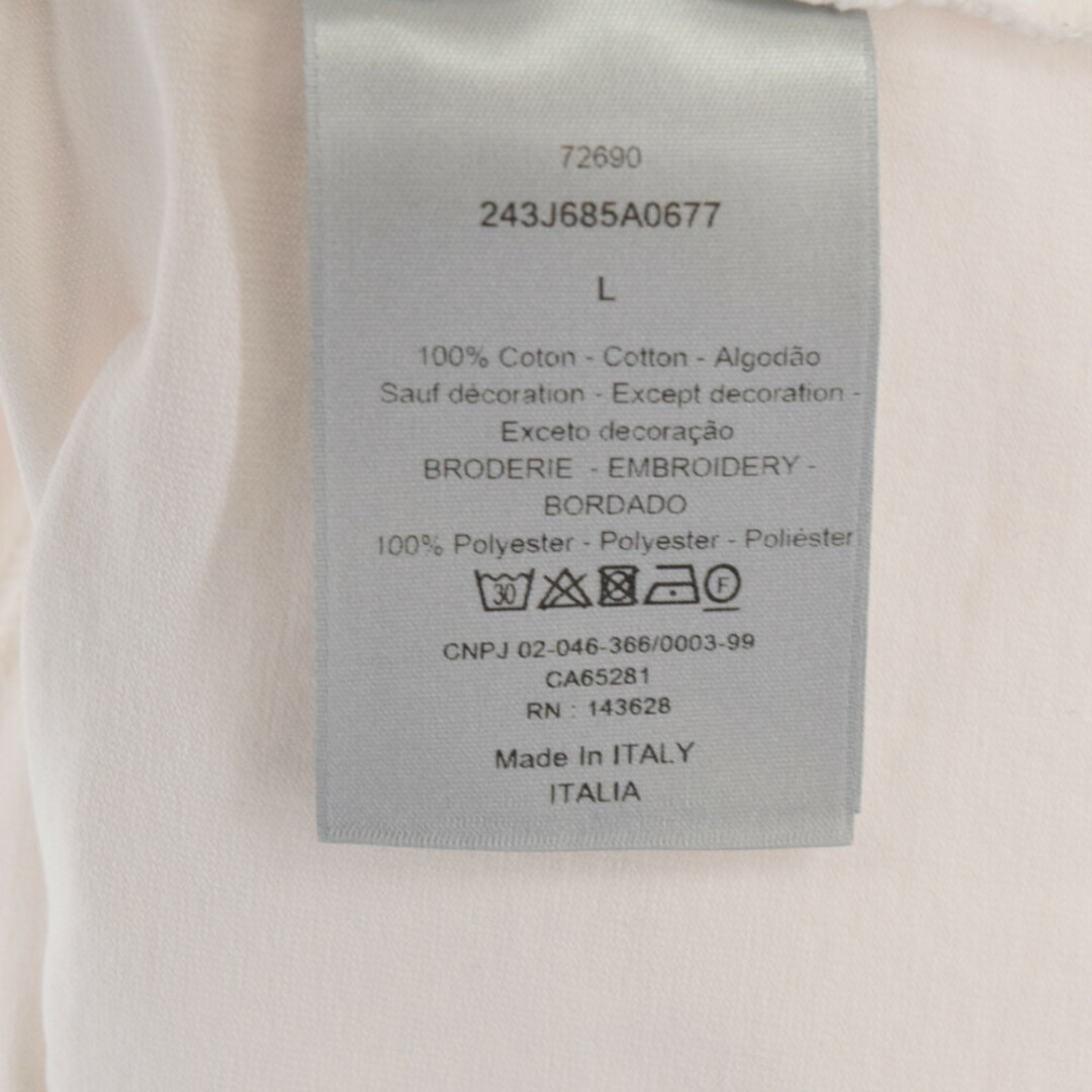 DIOR ディオール 22AW JARDIN フラワー刺繍半袖Tシャツ ホワイト 243J685A0677