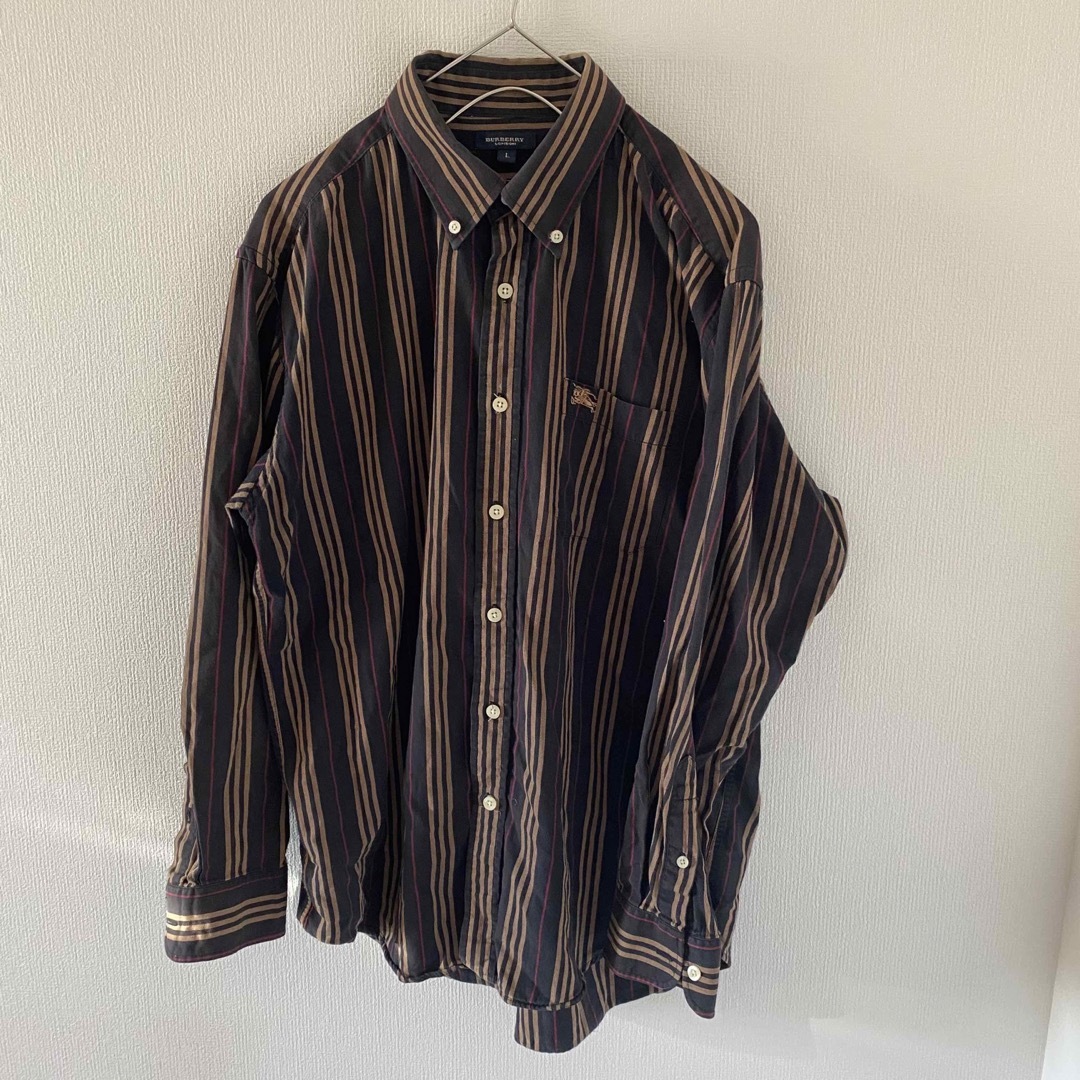 BURBERRY - 【レアカラー】Burberryバーバリーストライプシャツメンズ