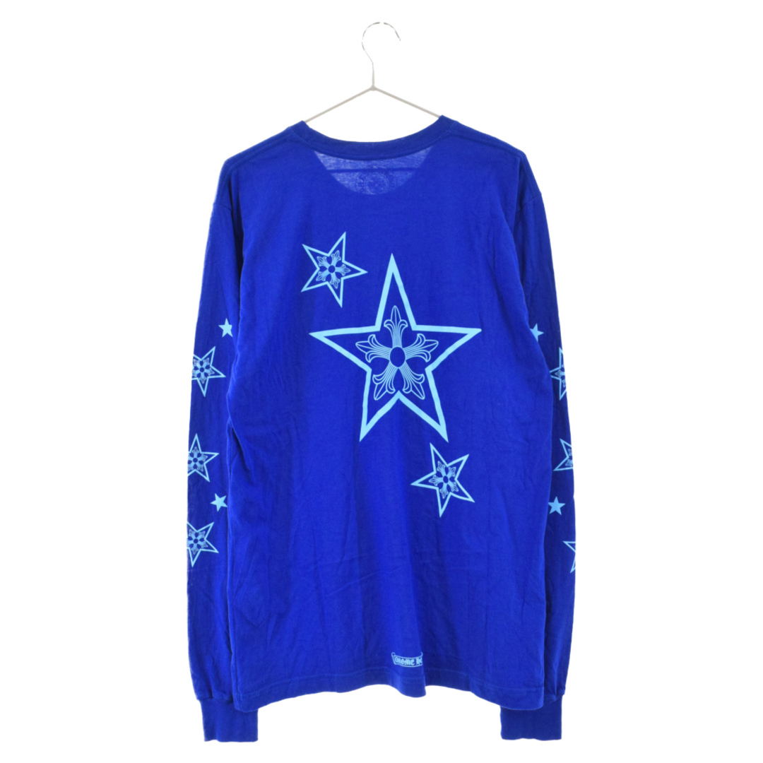 Chrome Hearts(クロムハーツ)のCHROME HEARTS クロムハーツ BLUE STAR LONG SLEEVE TEE バックスタープリントクルーネック長袖Tシャツ ブルー メンズのトップス(Tシャツ/カットソー(七分/長袖))の商品写真