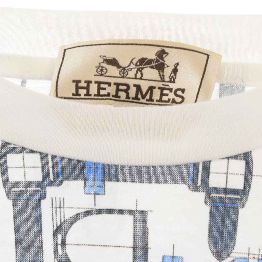 HERMES エルメス 20SS Labyrinthe Equestre 総柄半袖Tシャツ ホワイト 3