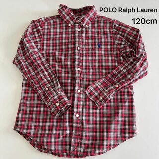 ポロラルフローレン(POLO RALPH LAUREN)のRALPH LAUREN 長袖シャツ  刺繍ロゴ チェック柄 120cm相当(Tシャツ/カットソー)