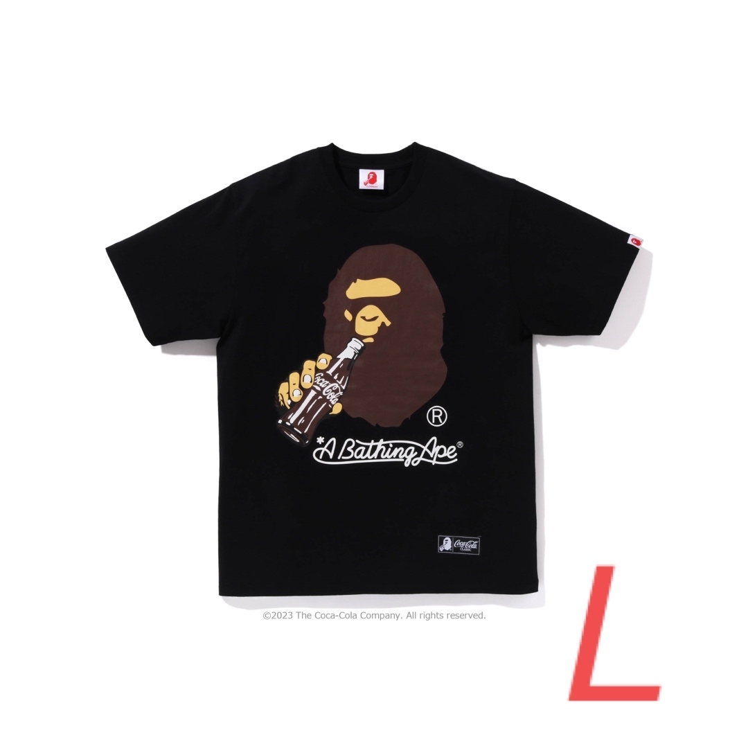 A BATHING APE(アベイシングエイプ)の【 BAPE X Coca-Cola 】APE HEAD TEE BLACK L メンズのトップス(Tシャツ/カットソー(半袖/袖なし))の商品写真