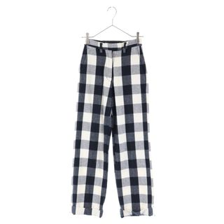 UNUSED アンユーズド Block Check Pants ブロックチェックパンツ チェック柄 総柄 スラックス パンツ ホワイト/ブラック  UW0625