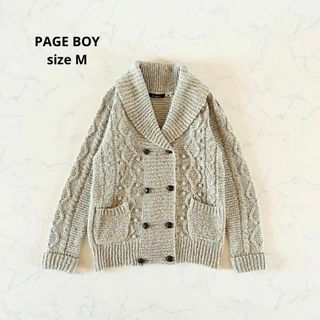 ページボーイ(PAGEBOY)の【美品】Mサイズ PAGE BOY ページボーイ カーディガンアウター ケーブル(カーディガン)