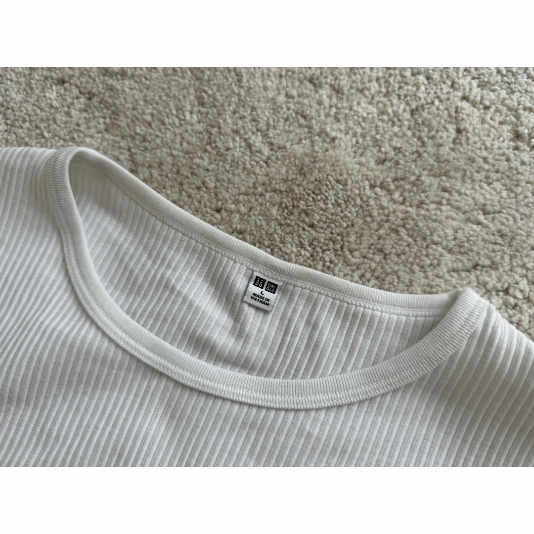 UNIQLO(ユニクロ)のリブクロップドT（半袖）ユニクロ レディースのトップス(Tシャツ(半袖/袖なし))の商品写真
